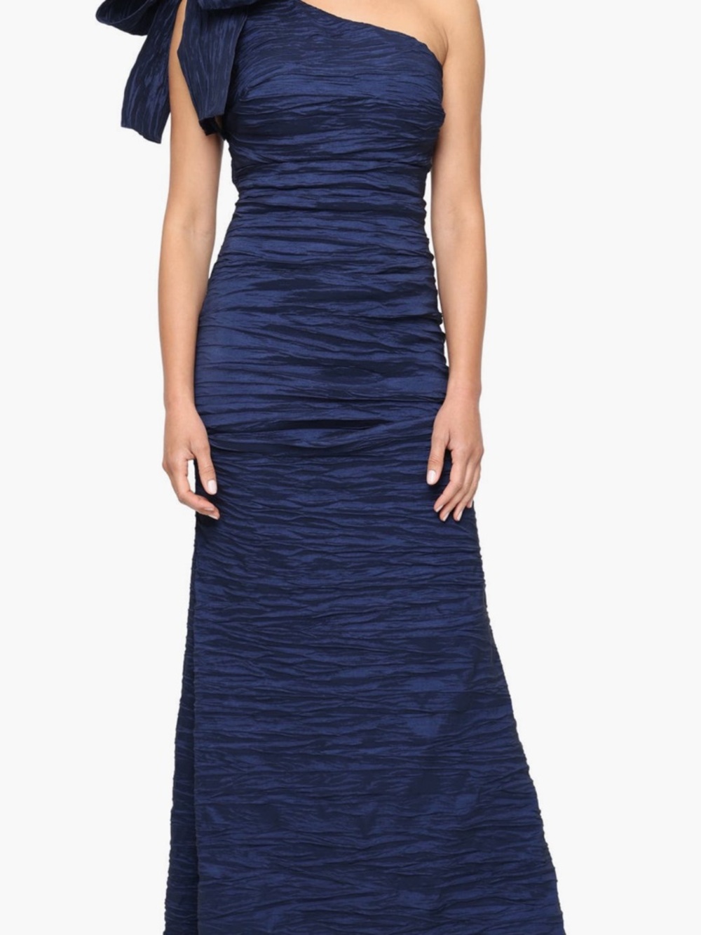 Alex Evenings Royal Blue One-Shoulder Ruffled Evening Gown mother of B/G